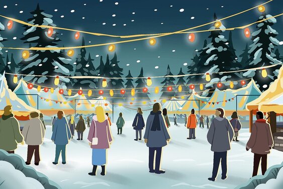 Illustration Weihnachtsmarkt - Copyright: Pixabay